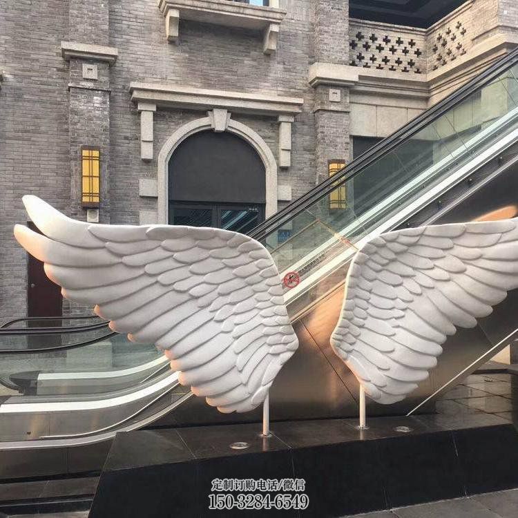 玉林景观鸟翅雕塑制造，欧式风格，不锈钢鸟翅雕塑定价