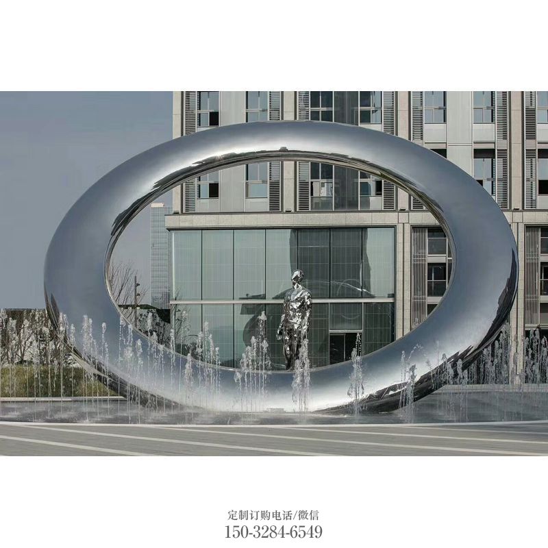 北海小区圆环雕塑,水帘喷泉雕塑,水景艺术效果 北海小区圆环雕塑,水帘喷泉雕塑,水景艺术效果